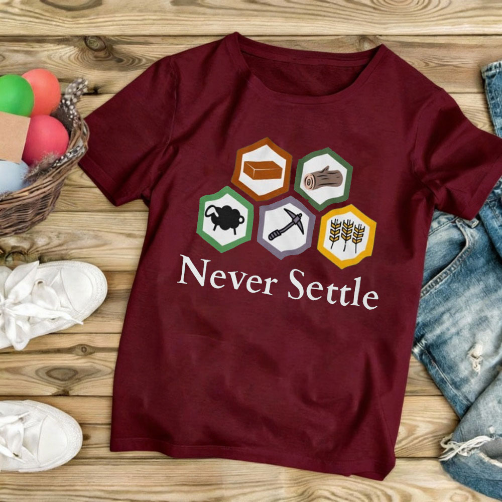 Camiseta Never Settle Catan Vi - Board Game Catan reseña y precio